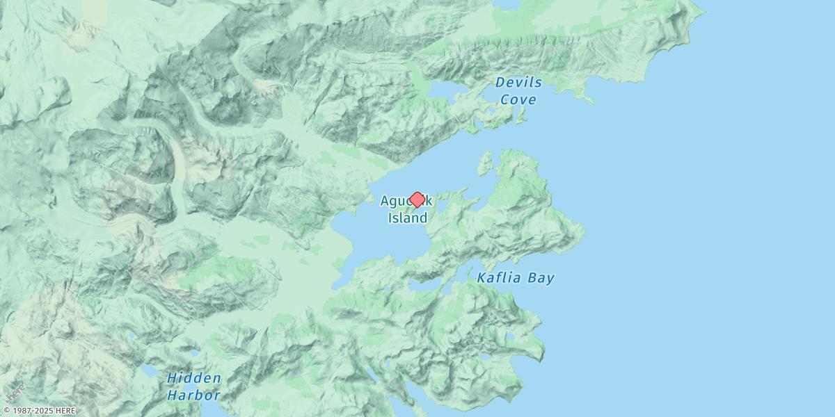 Map of Aguchik Island, Kukak Bay