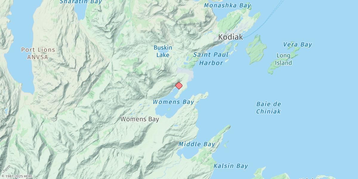 Map of Kodiak, Womens Bay