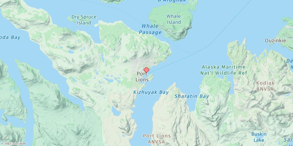 Map of Port Lions, Ak