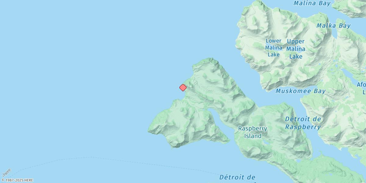 Map of West Raspberry Island
