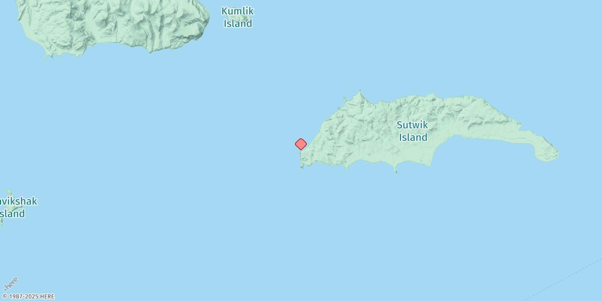 Map of Sutwik Island, West End