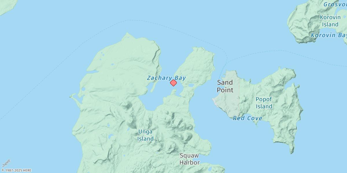 Map of Zachary Bay, Unga Island
