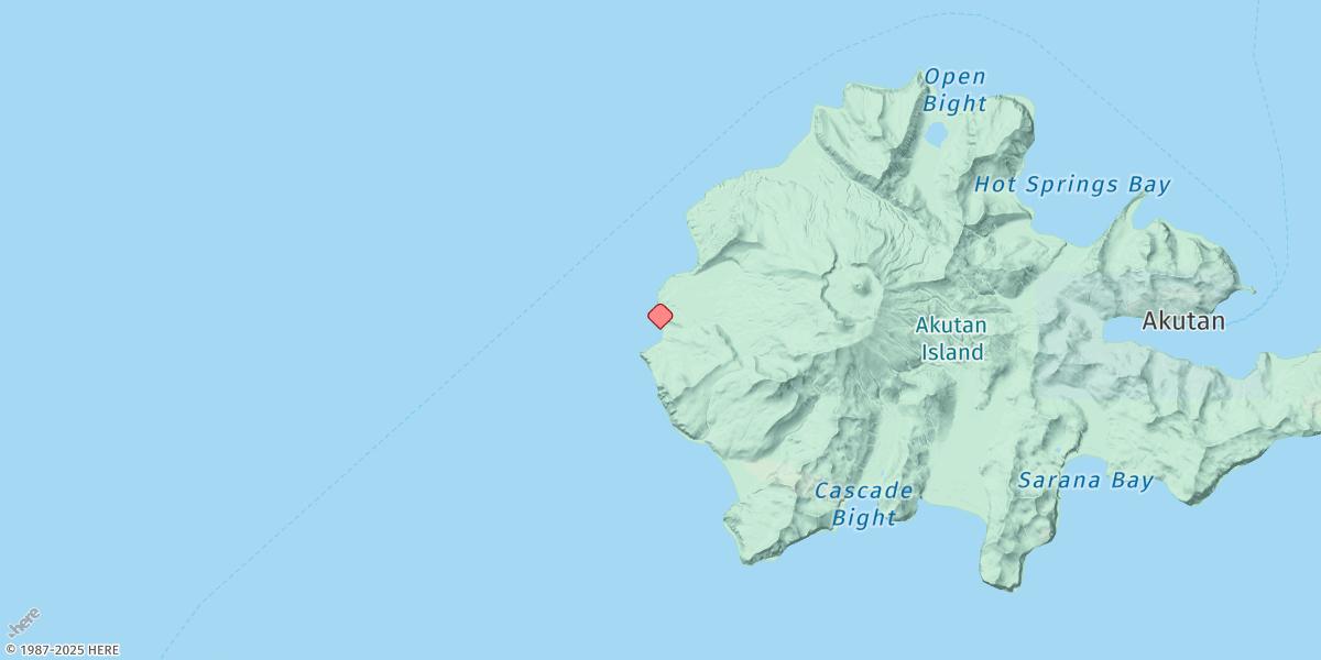 Map of Reef Bight, Akutan Island