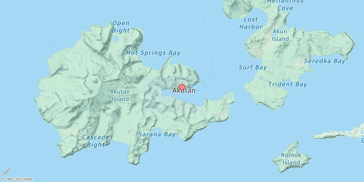 Map of Akutan, Akutan Island