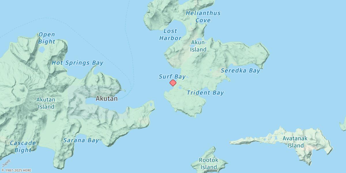Map of Surf Bay, Akutan Bay