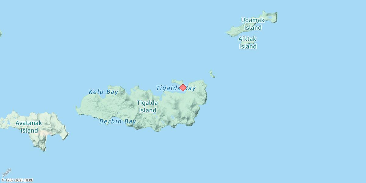 Map of Tigalda Bay, Tigalda Island