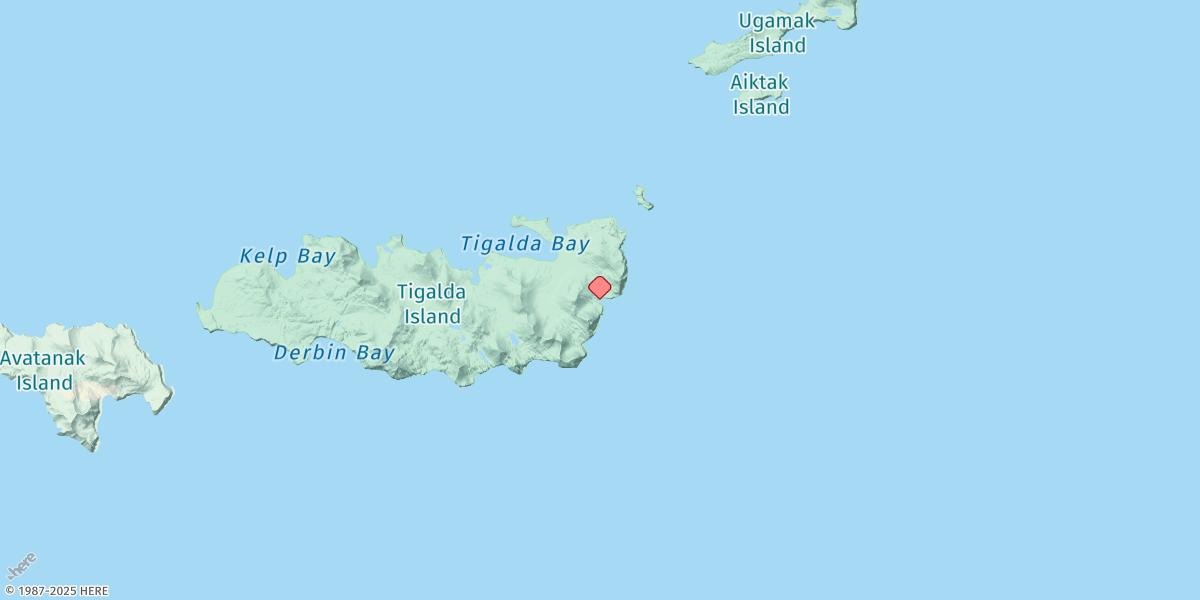 Map of Se Tigalda Island, Pacific Ocean