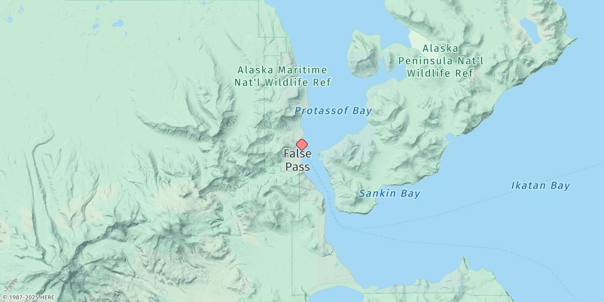 Map of False Pass, Isanotski Strait