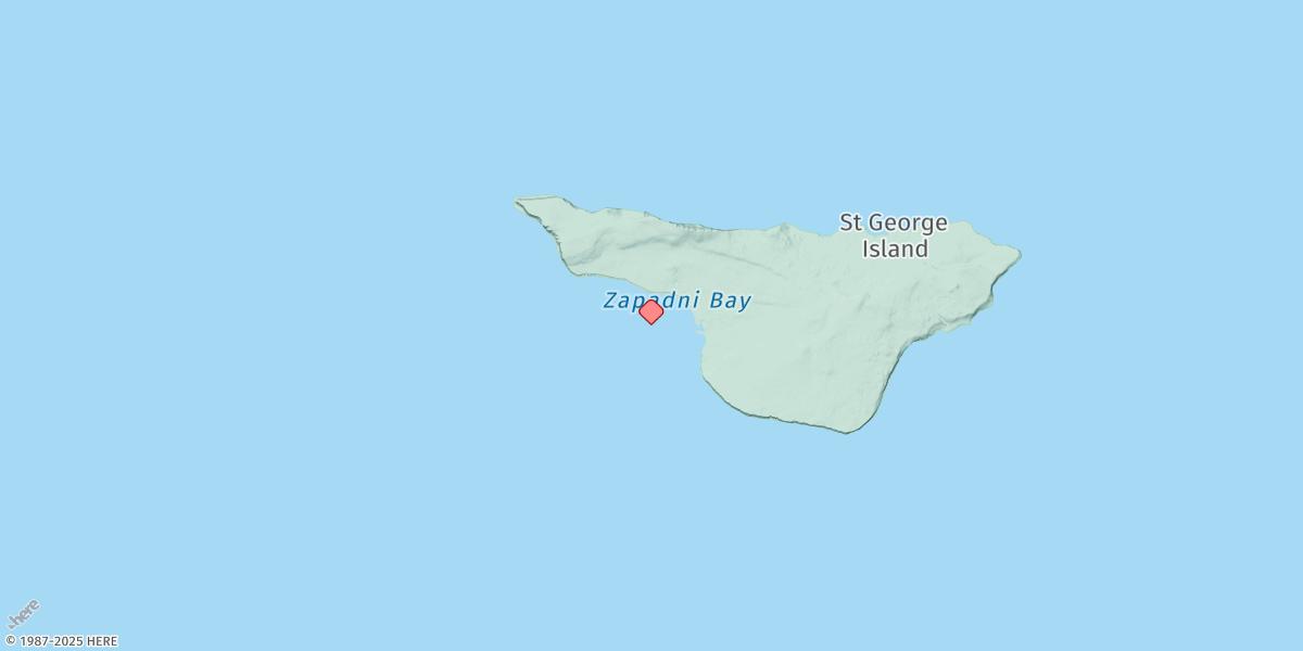 Map of Zapadni Bay, St. George Island