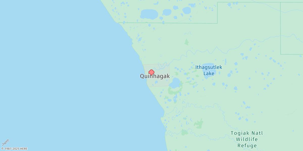 Map of Quinhagak (Kwinak), Kanektok River
