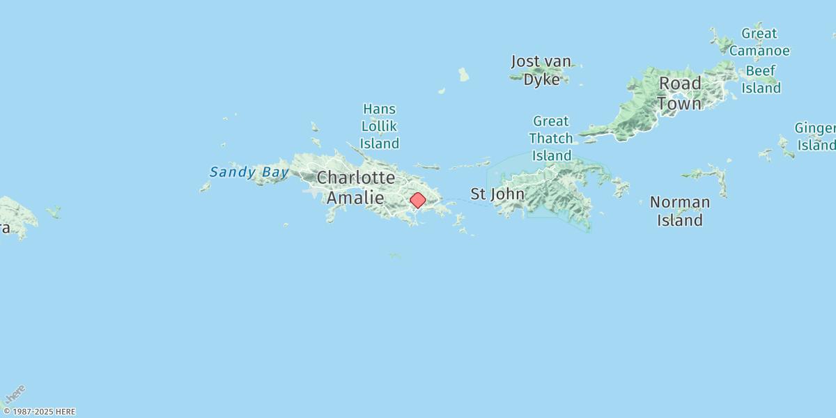 Map of Benner Bay, St. Thomas, Virgin Islands