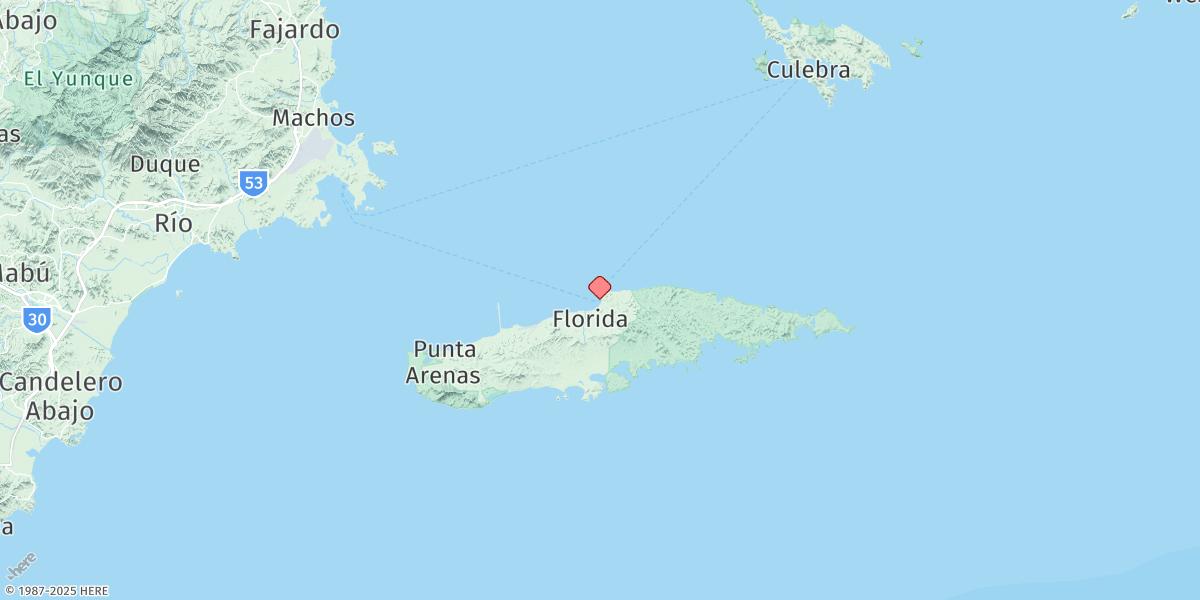 Map of Isabel Segunda, Vieques Island