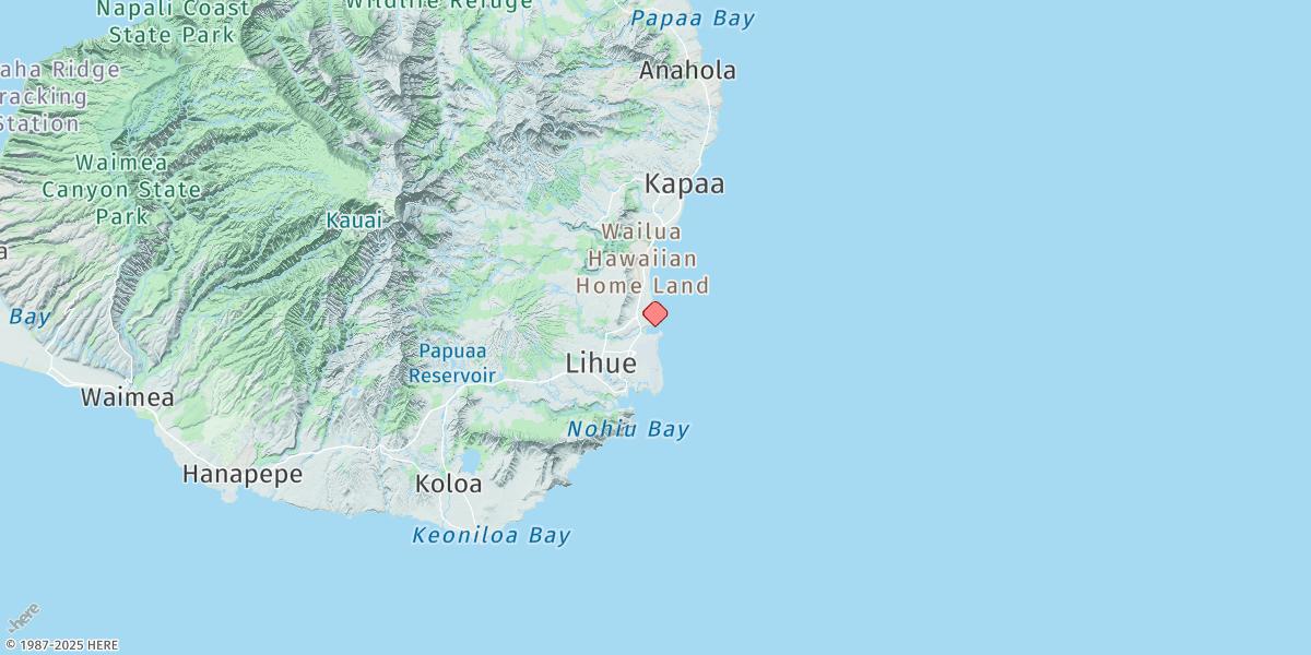 Map of Hanamaulu Bay