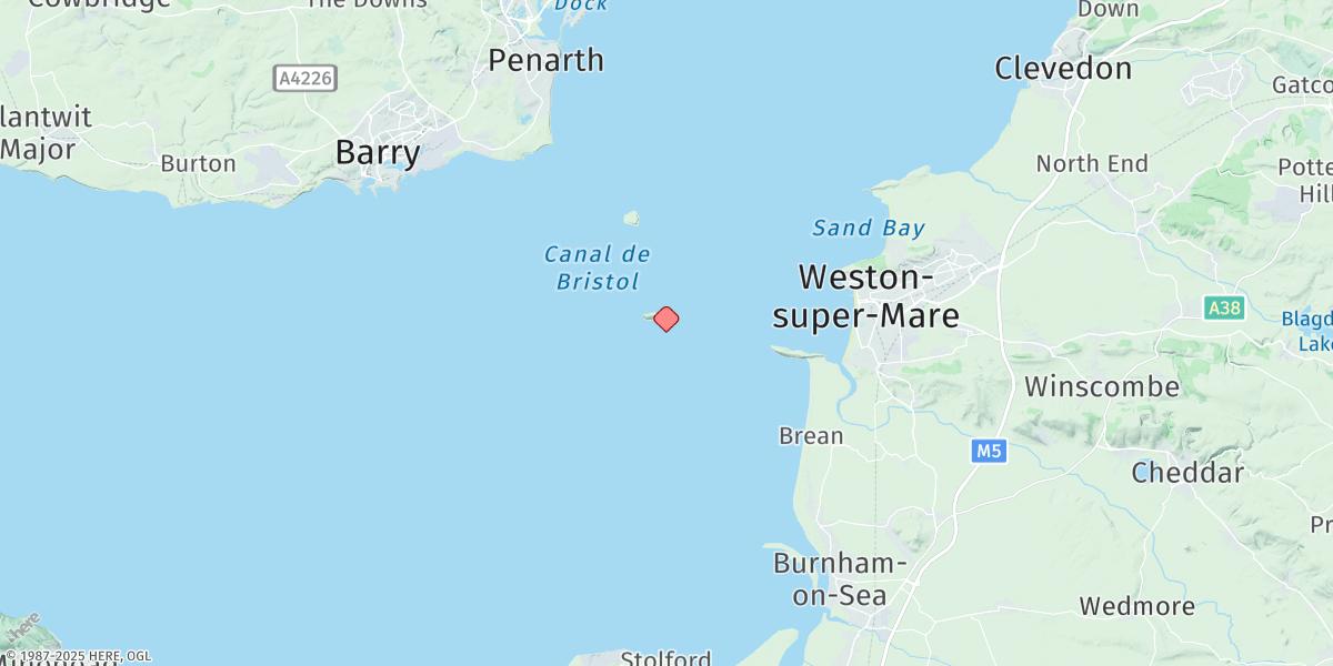Map of Steep Holm