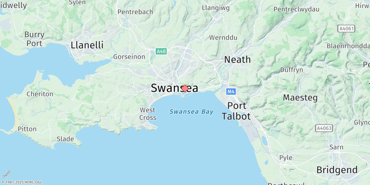 Map of Swansea