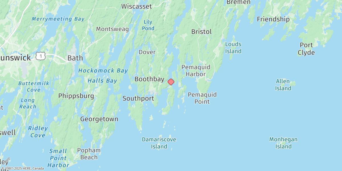 Map of East Boothbay