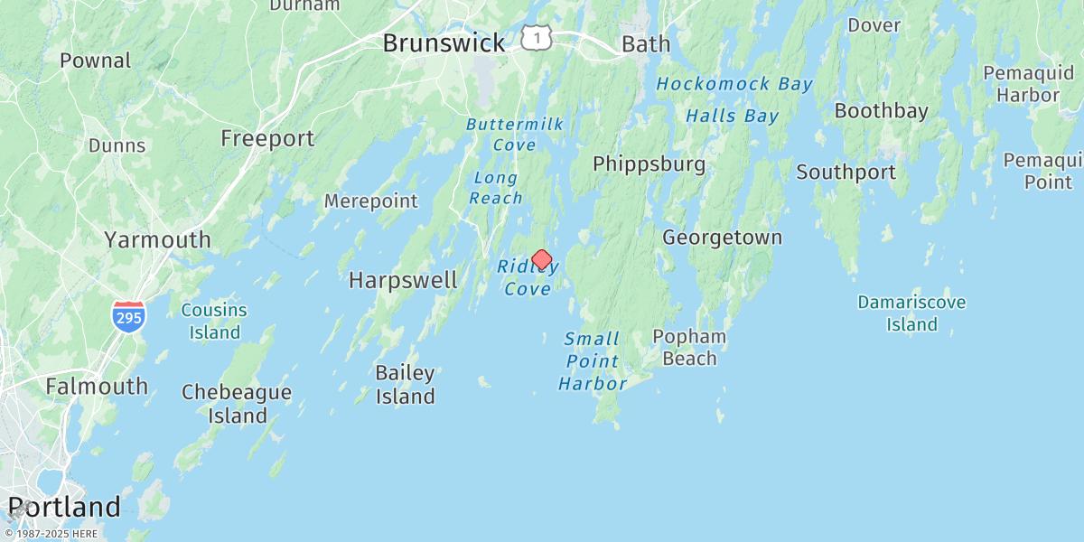 Map of Cundy Harbor, New Meadows River