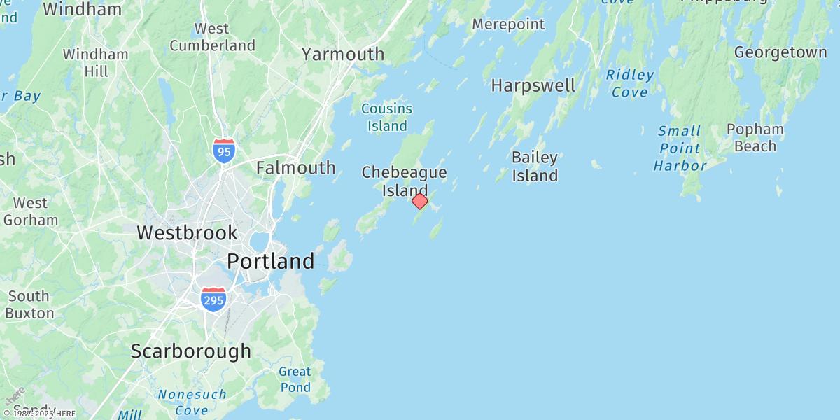 Map of Cliff Island, Luckse Sound