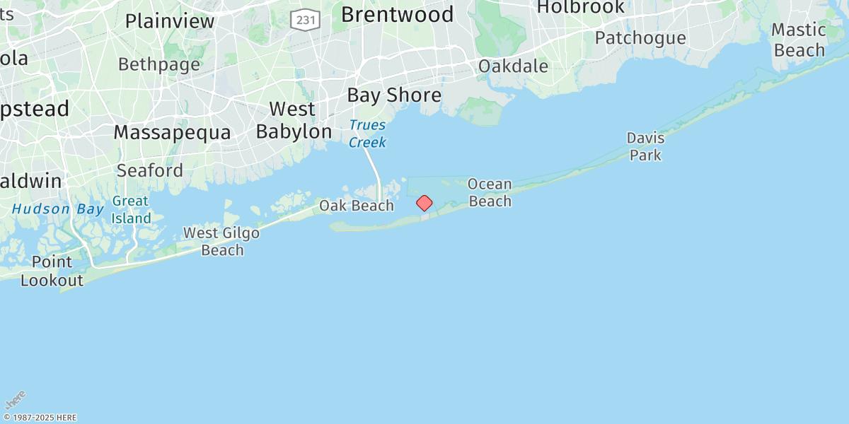 Map of Fire Island Light