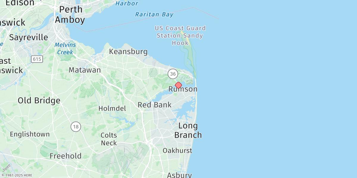 Map of Oceanic Bridge, Navesink River