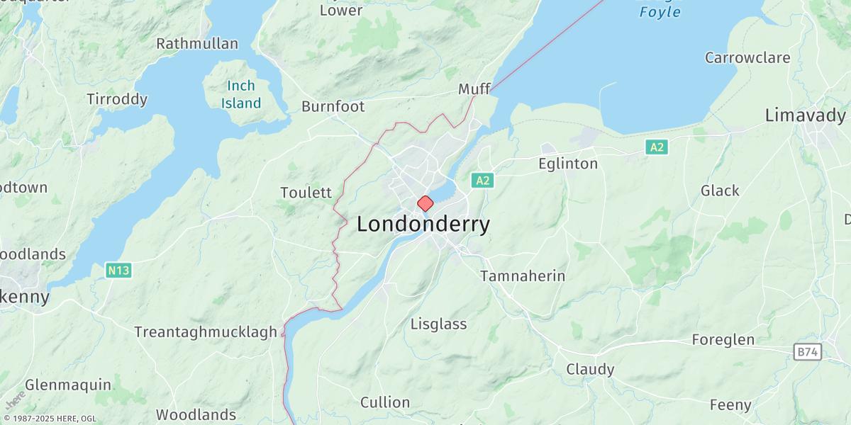 Map of Derry/Londonderry