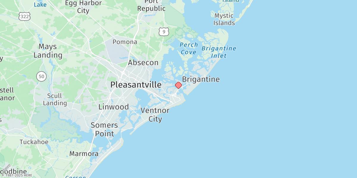 Map of Absecon Channel, State Route 87 Bridge