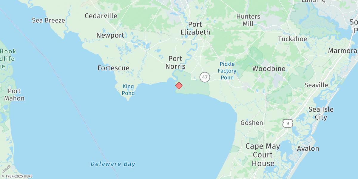 Map of East Point, Maurice River Cove