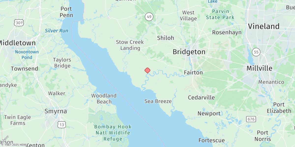 Map of Greenwich Pier, Cohansey River