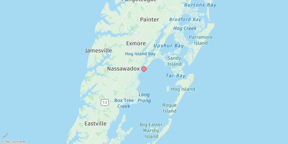 Map of Upshur Neck, South End