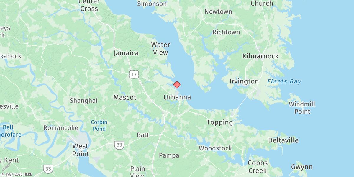 Map of Urbanna