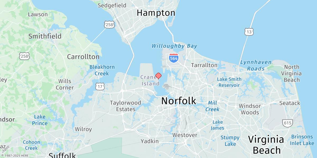 Map of Craney Island Light