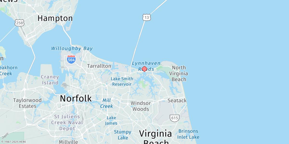 Map of Lynnhaven Inlet, Virginia Pilots Dock