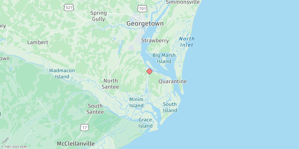 Map of South Island Ferry, Intracoastal Waterway