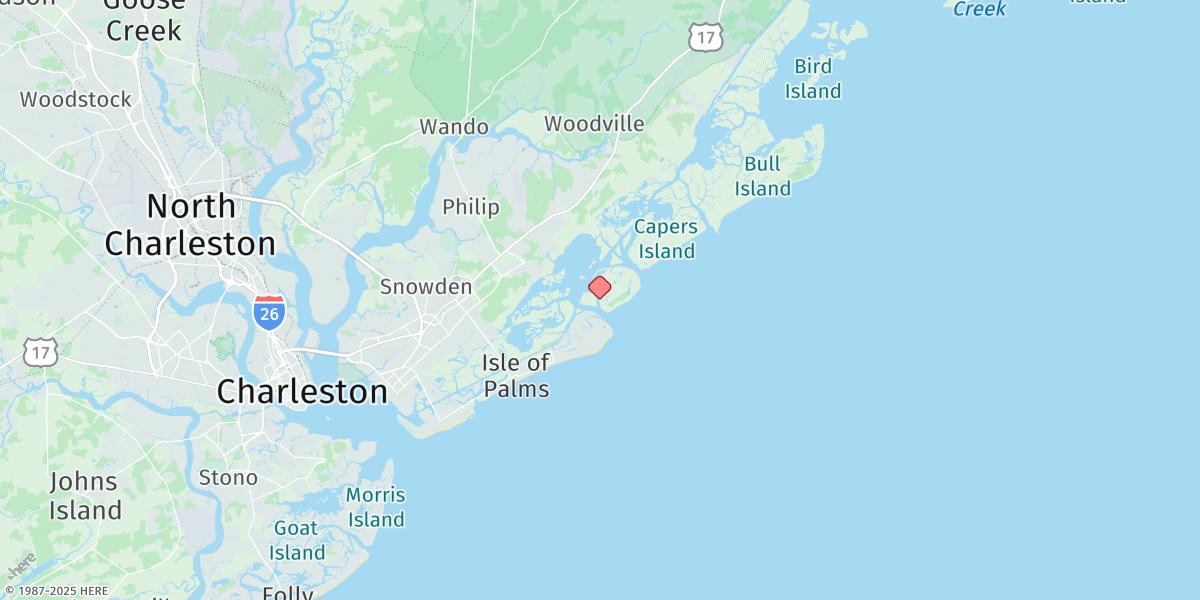 Map of South Dewees Island, Dewees Inlet