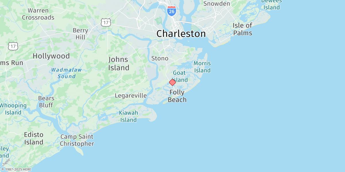 Map of Folly Creek, Hwy. 171 Bridge