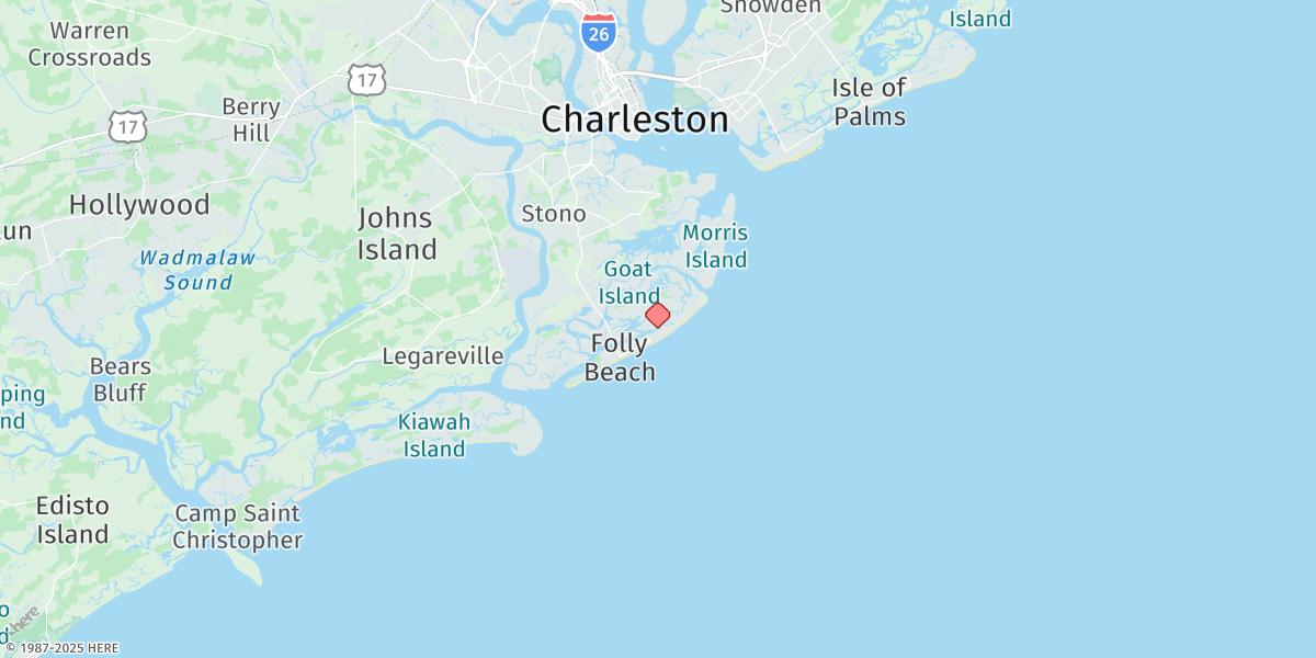 Map of Folly River, North, Folly Island