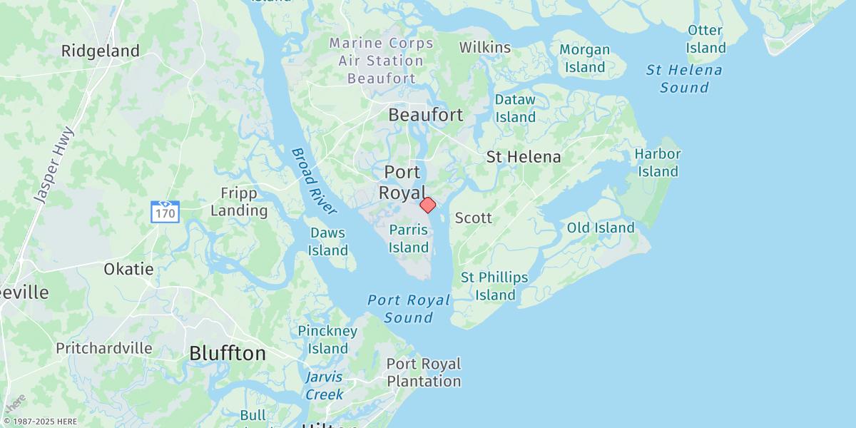 Map of Parris Island, Marine Corps Recruit Depot