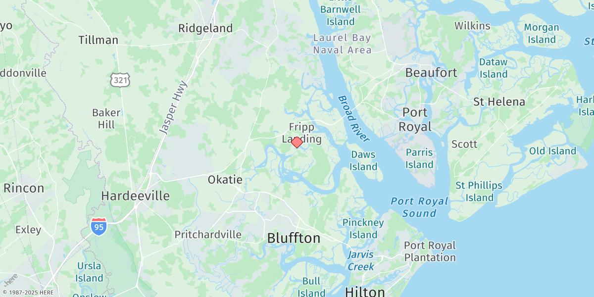 Map of Callawassie Island Bridge, Colleton River