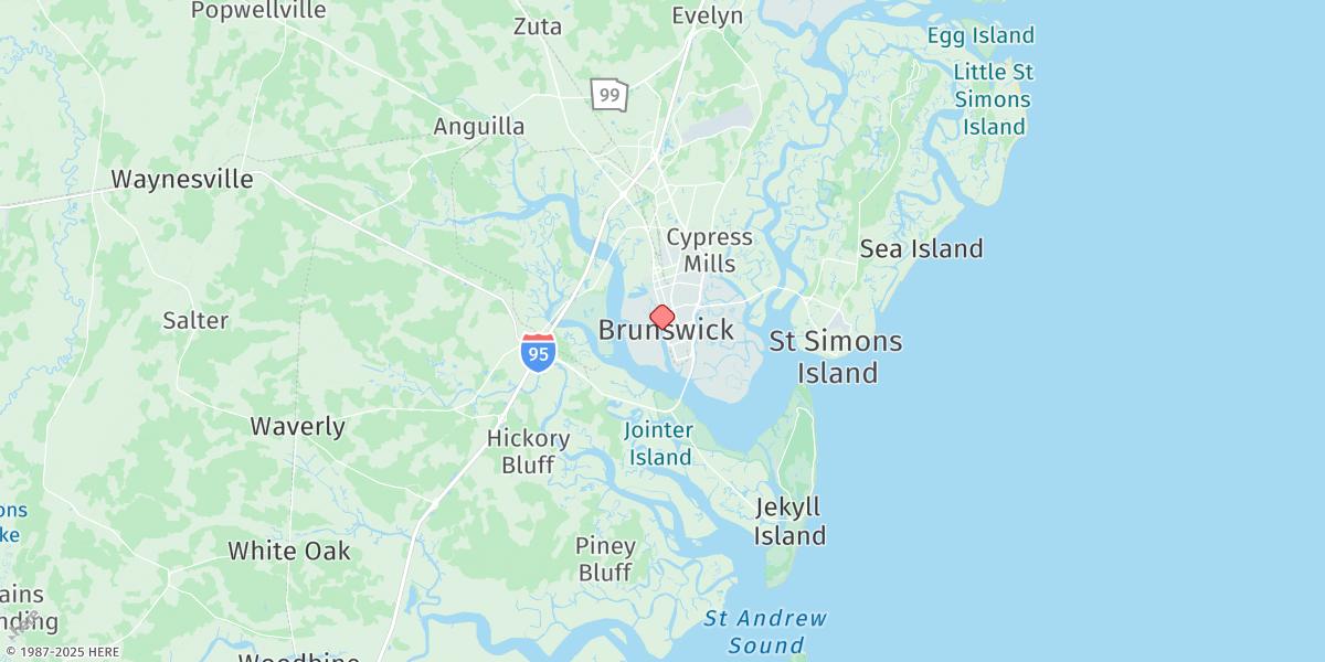 Map of Brunswick, East River, Georgia