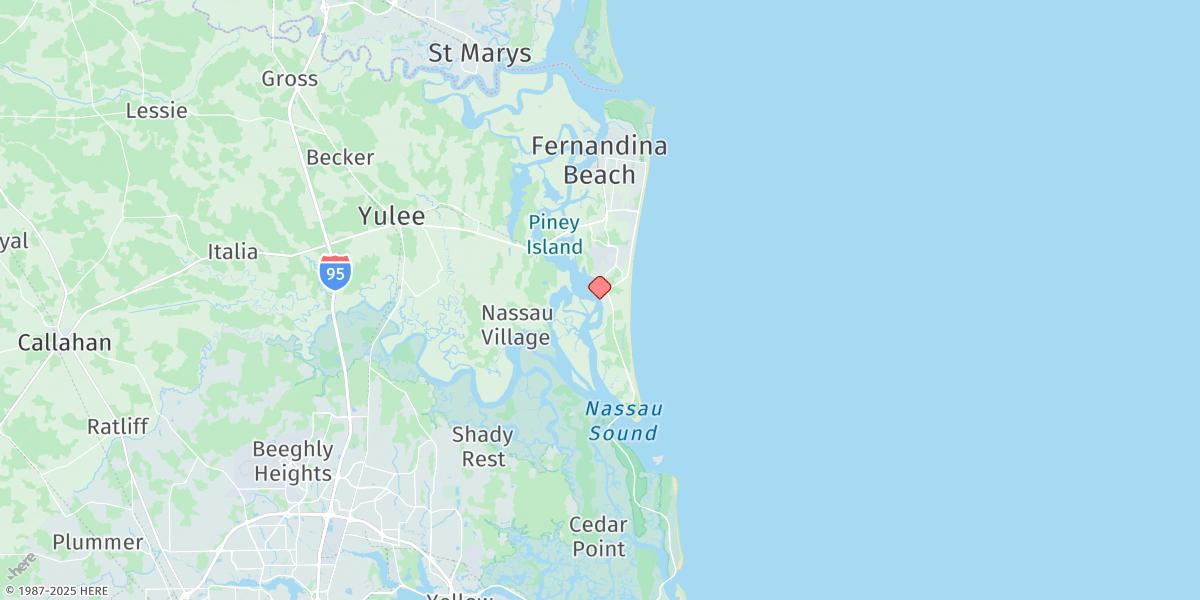 Map of Amelia City, South Amelia River