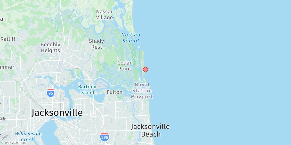 Map of Little Talbot Island, Ocean