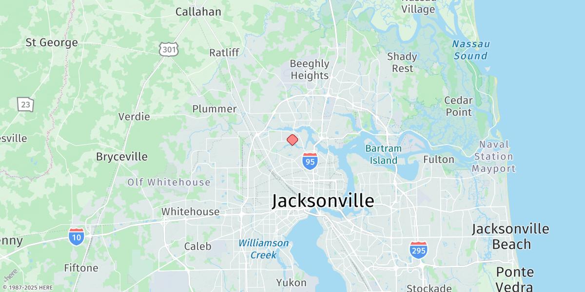 Map of Lake Forest, Ribault River