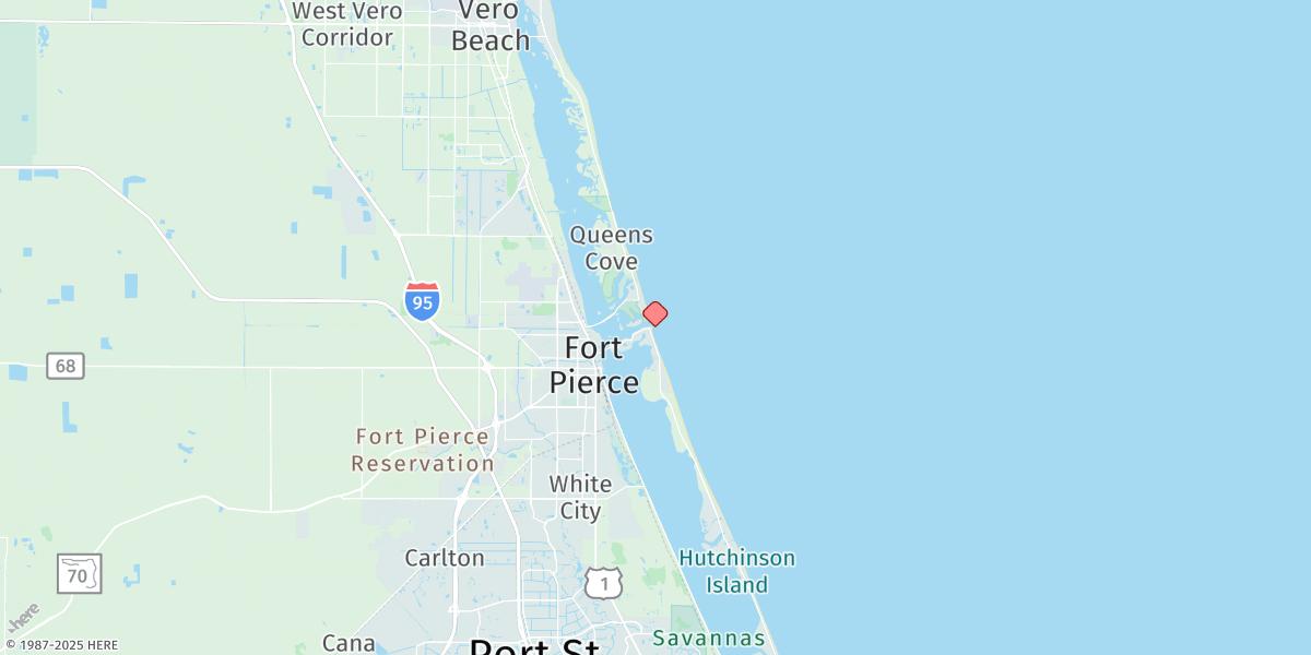 Map of Fort Pierce Inlet, South Jetty