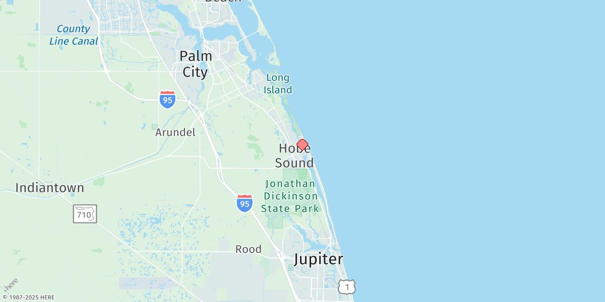 Map of Hobe Sound Bridge