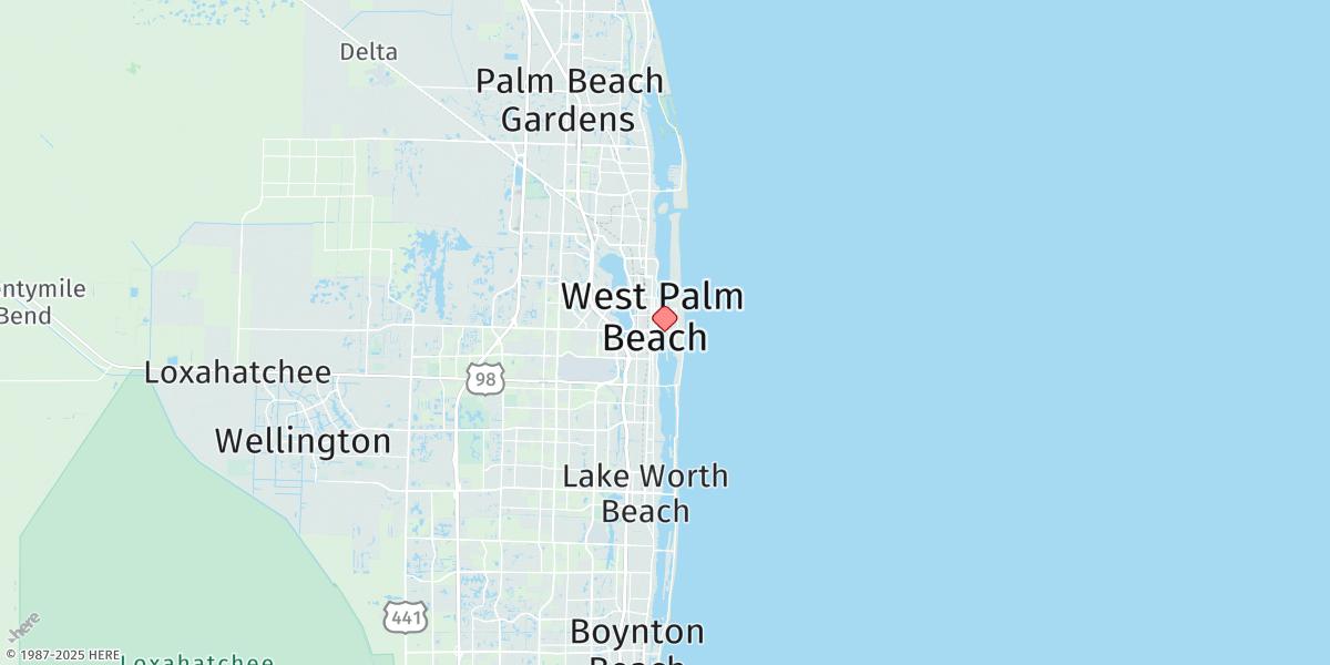 Map of Palm Beach, Highway 704 Bridge
