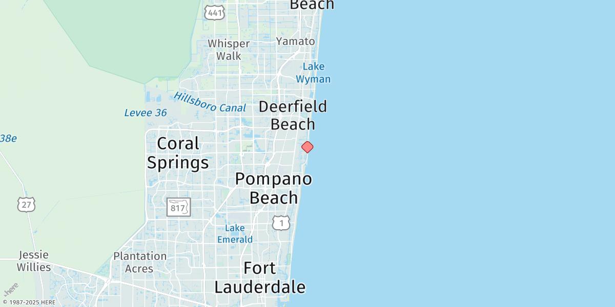 Map of Hillsboro Beach, Icww