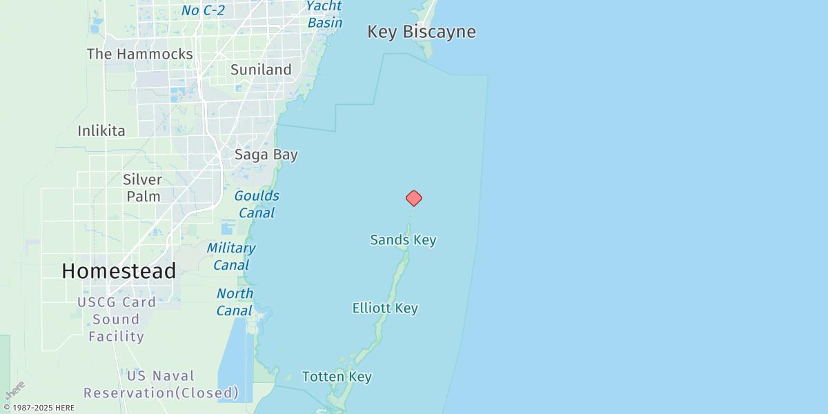 Map of Ragged Keys, Biscayne Bay