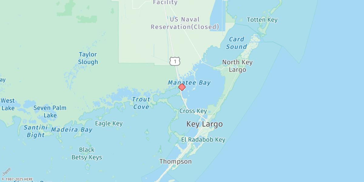 Map of Manatee Creek, Manatee Bay, Barnes Sound