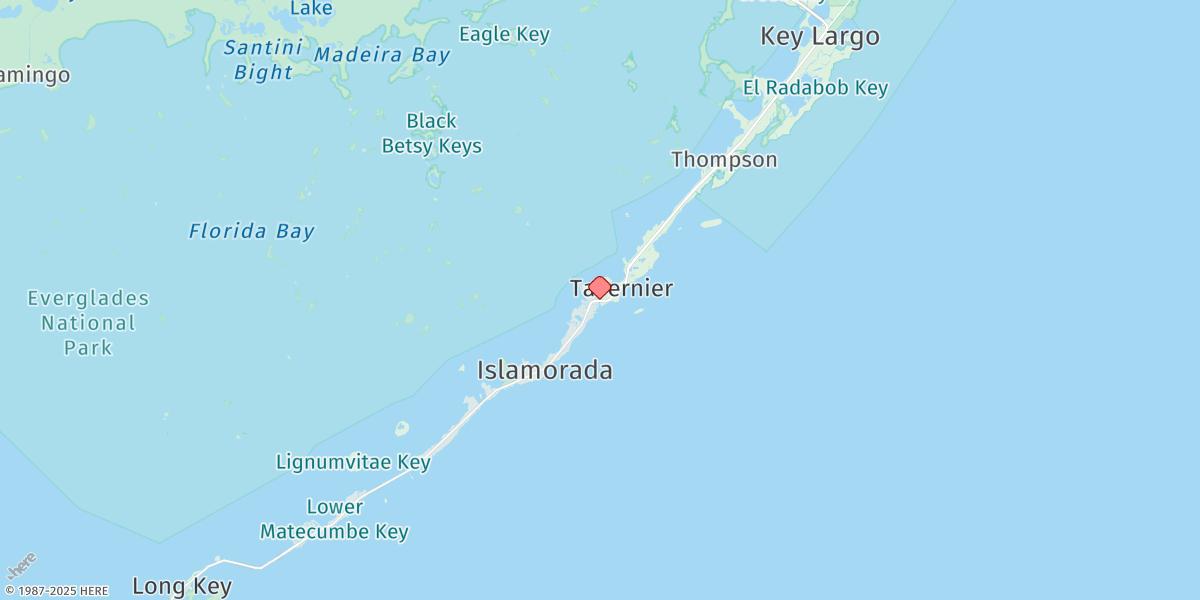Map of Tavernier Creek, Hwy. 1 Bridge, Hawk Channel