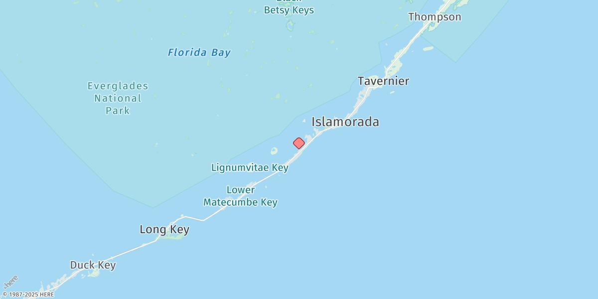 Map of Islamorada, Upper Matecumbe Key, Florida Bay